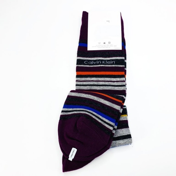 Calvin Klein Crew Socks Size 6-12 Striped Pattern - Picture 2 of 2